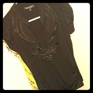 Sexy Black Ruffle Blouse